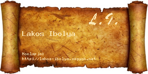Lakos Ibolya névjegykártya